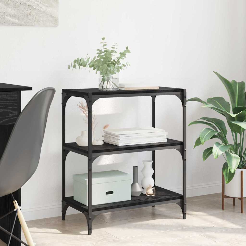 vidaXL Dulap pentru cărți Stejar negru 60 x 33 x 71 cm Lemn compozit
