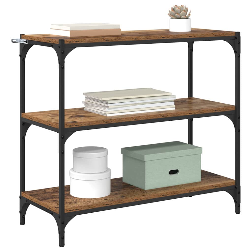 vidaXL Boekenkast Oud Hout 80 x 33 x 70,5 cm Gemonteerd hout en ijzer