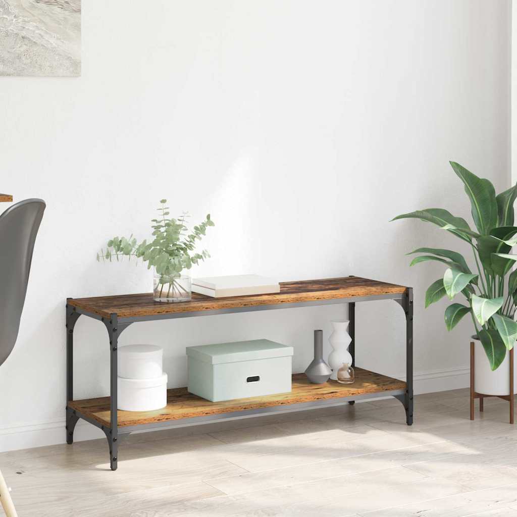 vidaXL Cabinet TV Lemn Vechi 100x33x41cm Lemn Ingineresc și Fier