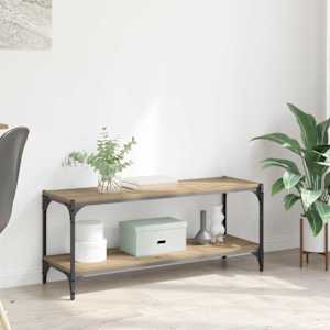 TV omarica Umetni hrast 100x33x41cm Inženirski les in železo