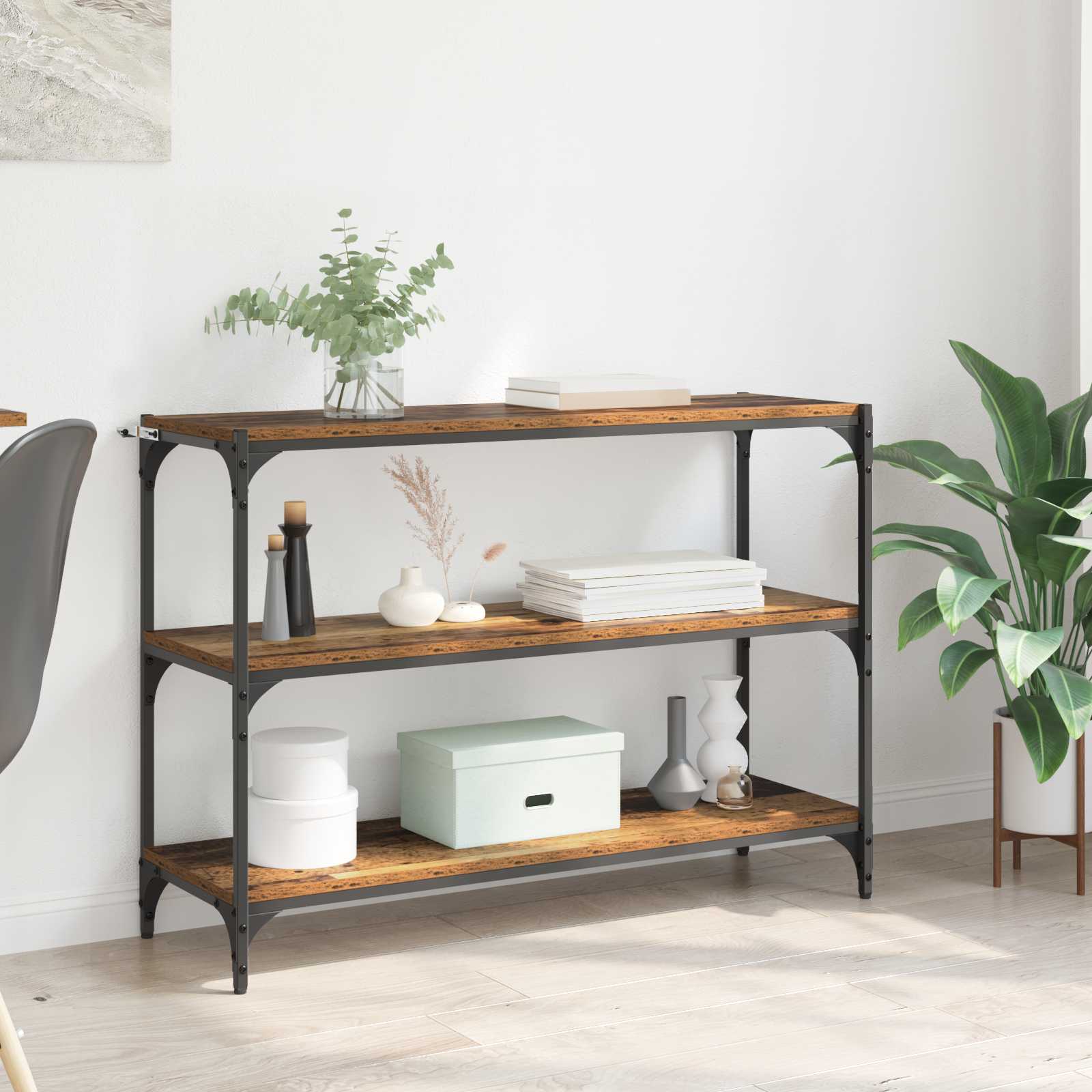 vidaXL Dulap pentru cărți Lemn vechi 100 x 33 x 70,5 cm