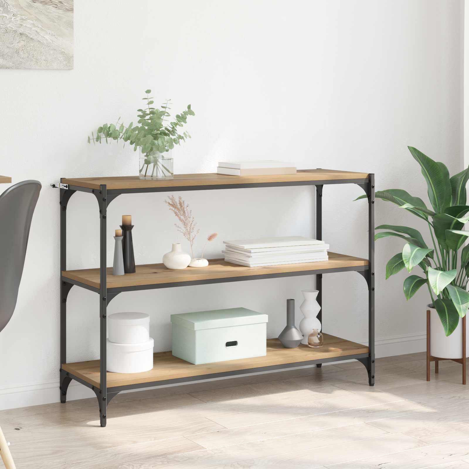 vidaXL Dulap pentru cărți 3 niveluri 100 x 33 x 70,5 cm