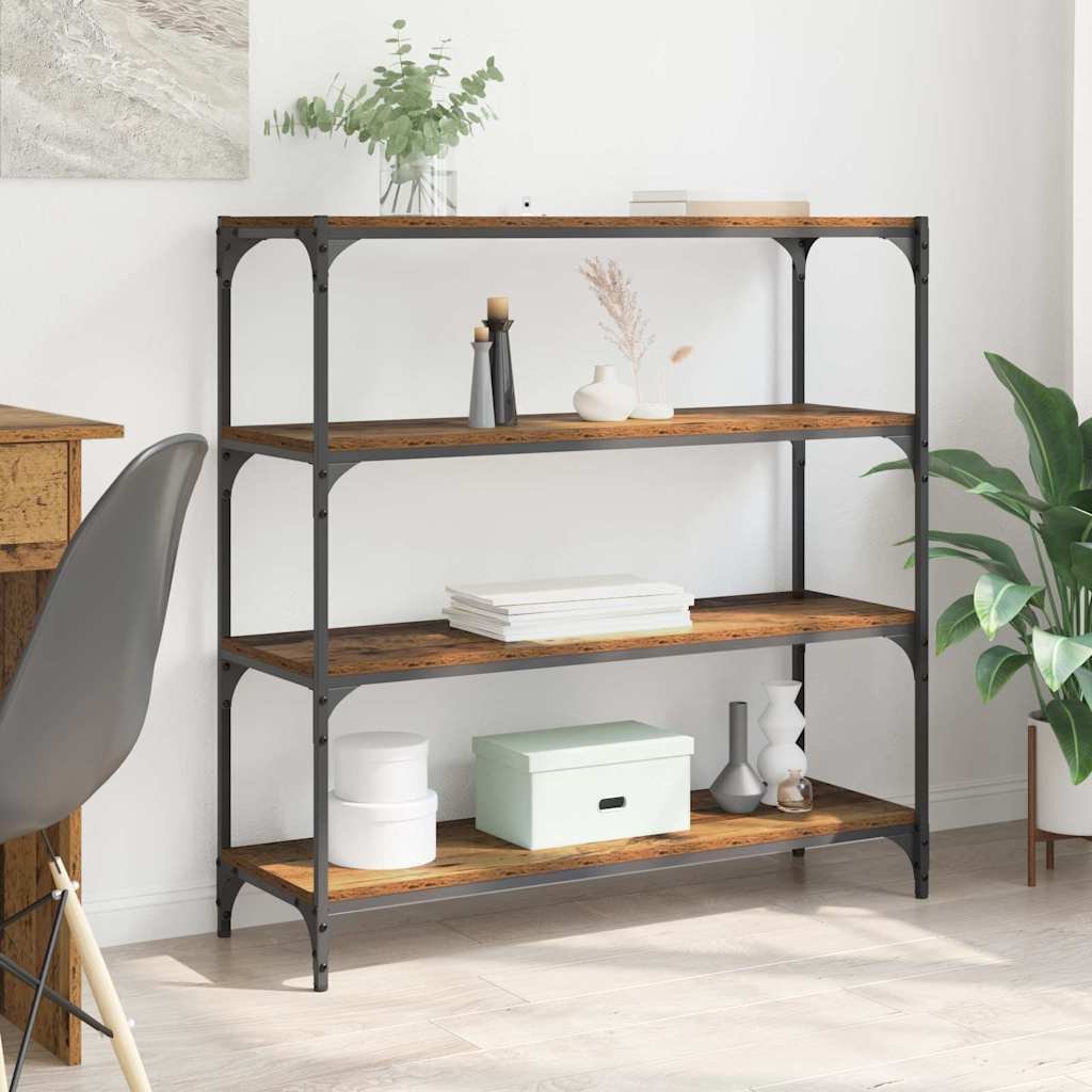 vidaXL Dulap pentru cărți Lemn Vechi 100 x 33 x 100 cm