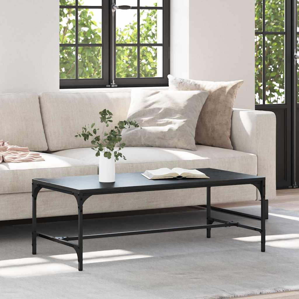 vidaXL Masă de cafea Stejar Negru 100 x 50 x 35 cm Lemn compozit