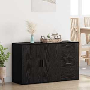 Servírovací skříň Černý dub 100 x 33 x 59.5 cm kompozitní dřevo - obrázek 1