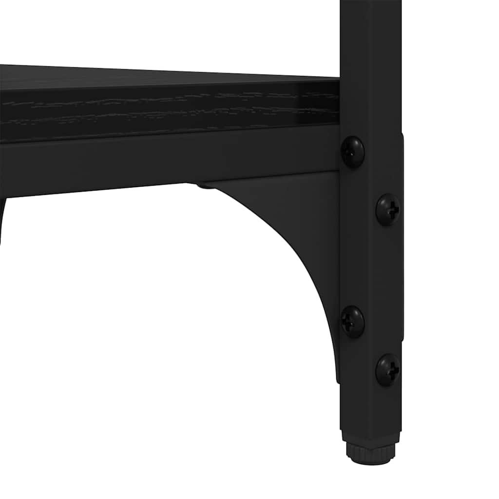 Странична маса с рафт Черен дъб 40 x 30 x 75 cm Инженерно дърво - Image 9