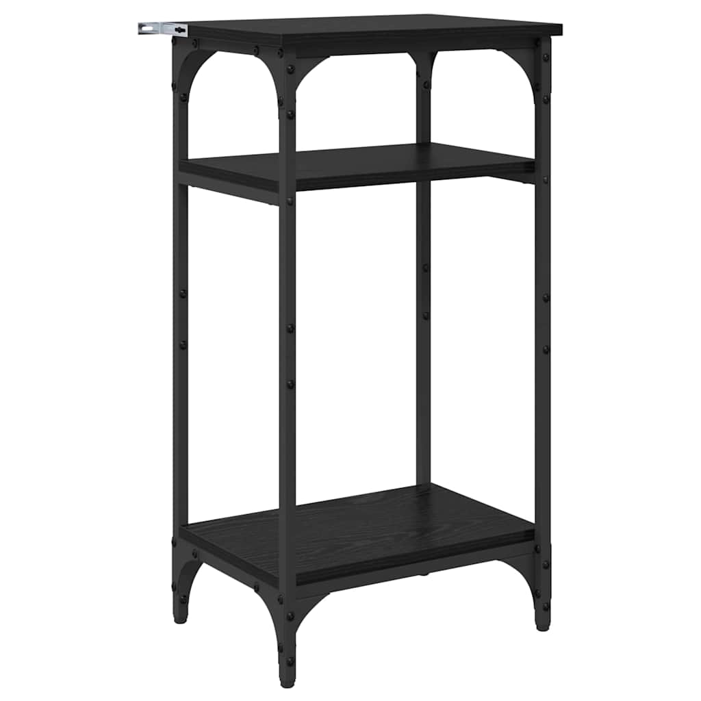 Странична маса с рафт Черен дъб 40 x 30 x 75 cm Инженерно дърво - Image 2