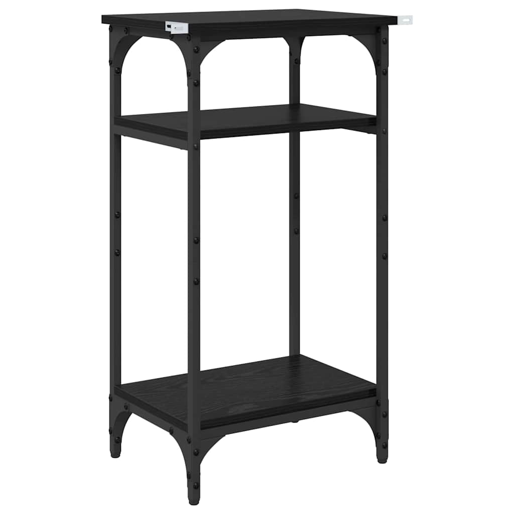 Странична маса с рафт Черен дъб 40 x 30 x 75 cm Инженерно дърво - Image 7