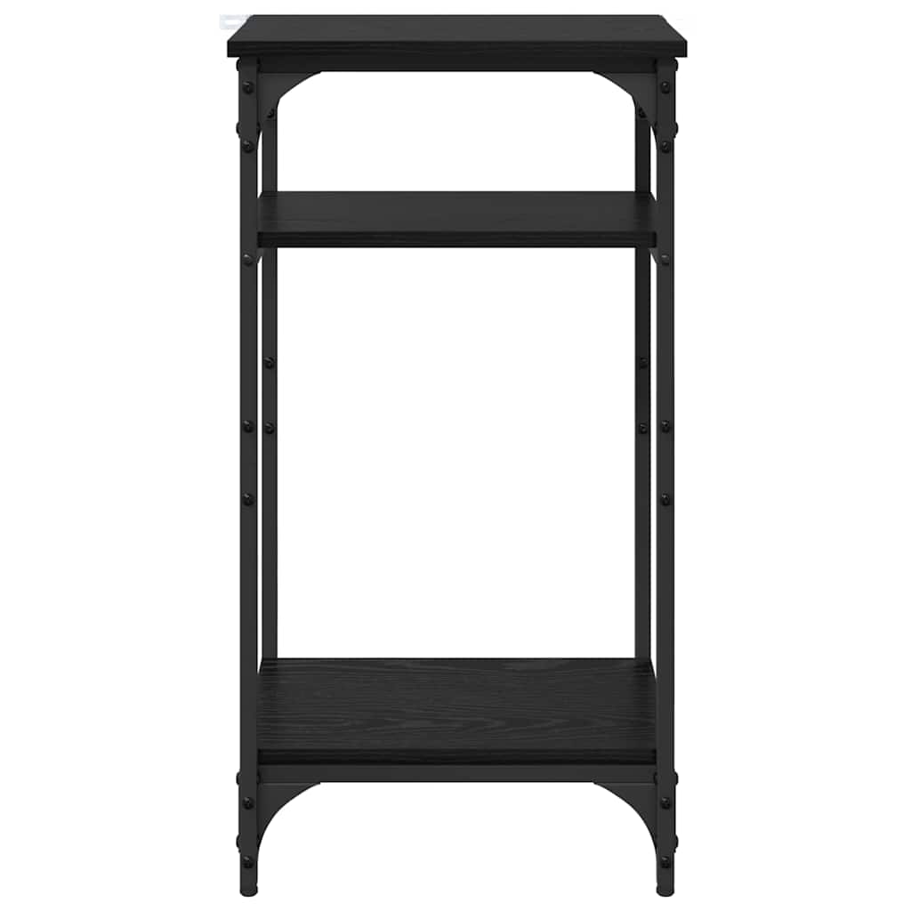 Странична маса с рафт Черен дъб 40 x 30 x 75 cm Инженерно дърво - Image 5