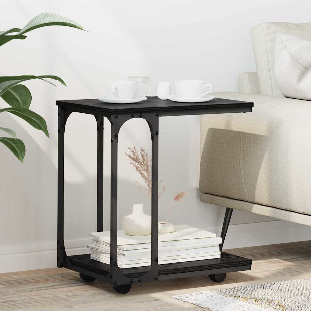 vidaXL Beistelltisch mit Regal Schwarz Eichen-Optik 50 x 35 x 55.5 cm