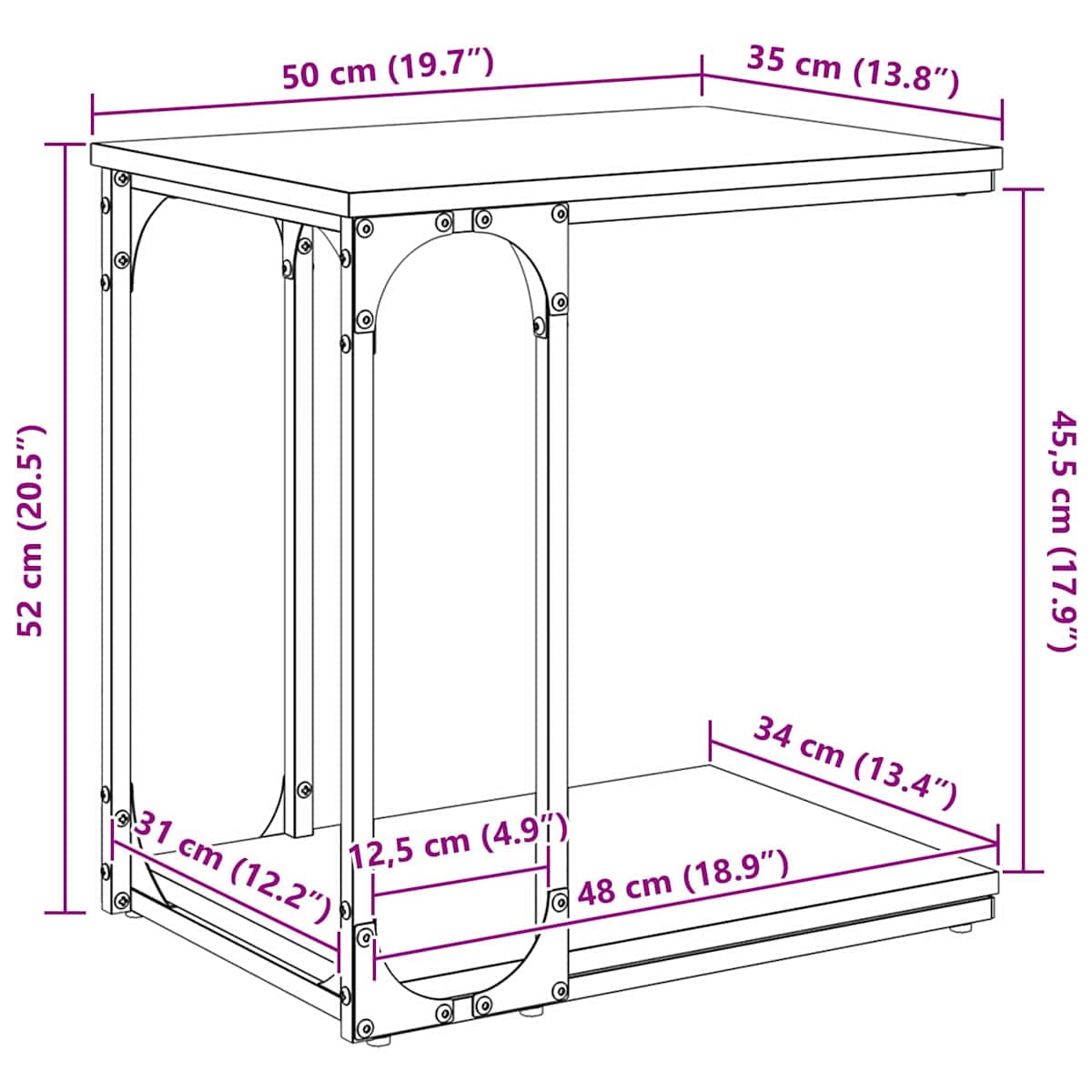 Sidebord Konstrueret træ - Billede 10