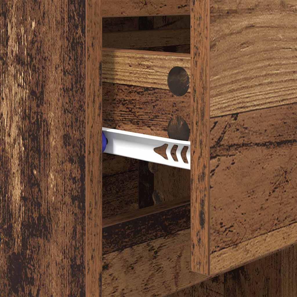 Yöpöytäkaappi 2 pcs Vanha puu 40 x 35 x 70 cm Tekninen puu - Image 10