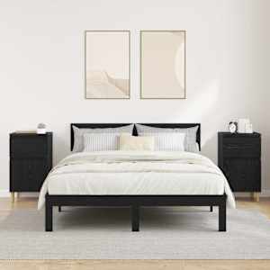 Noční skříňka 2 pcs Černý dub 40 x 35 x 70 cm kompozitní dřevo - obrázek 4