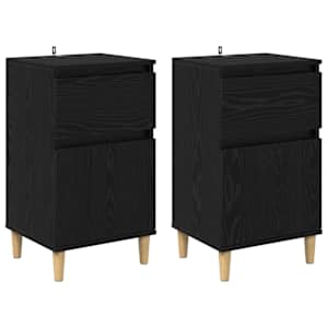 Noční skříňka 2 pcs Černý dub 40 x 35 x 70 cm kompozitní dřevo - obrázek 2