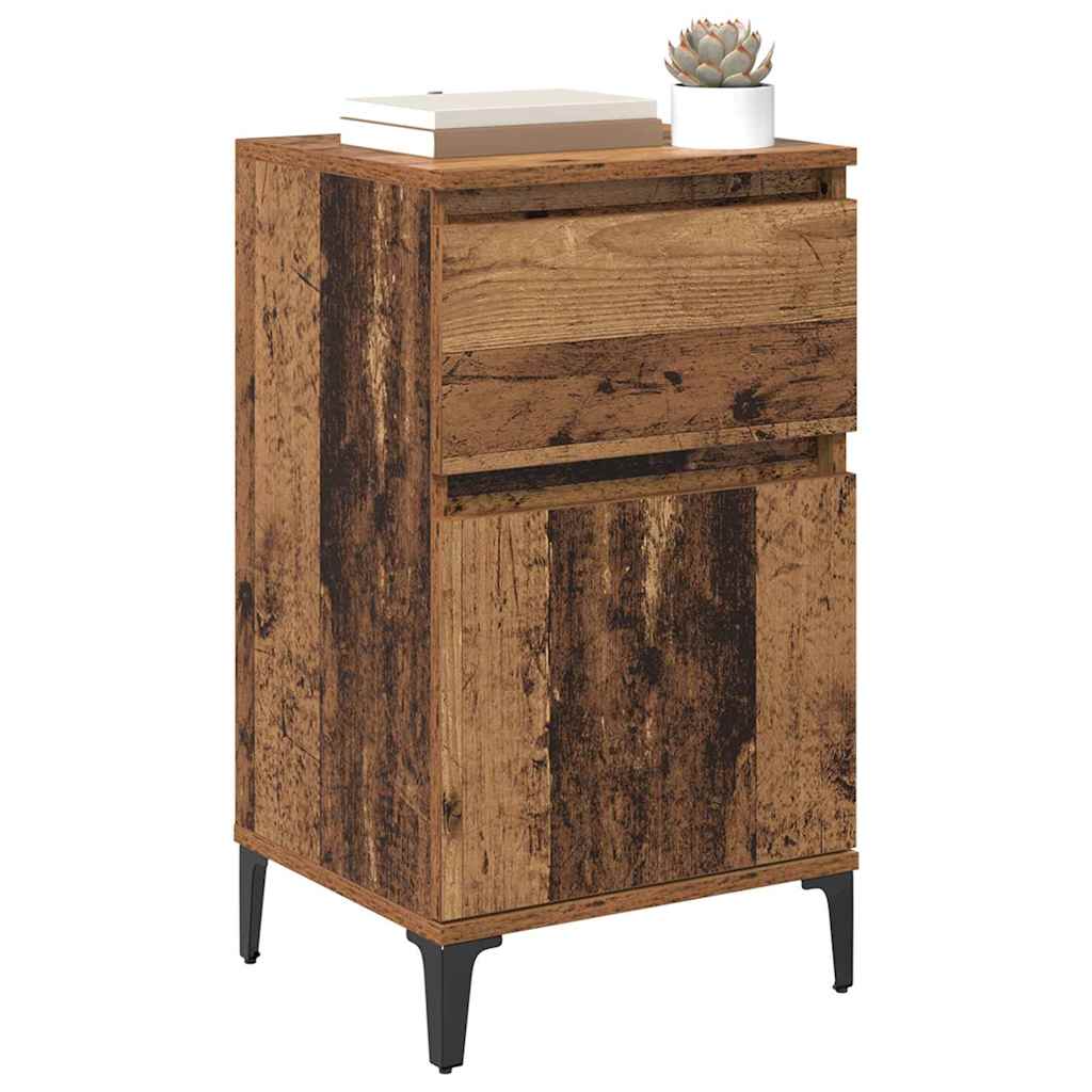 vidaXL Nachtkastje 2 pcs Oud hout 40 x 35 x 70 cm Bewerkt hout