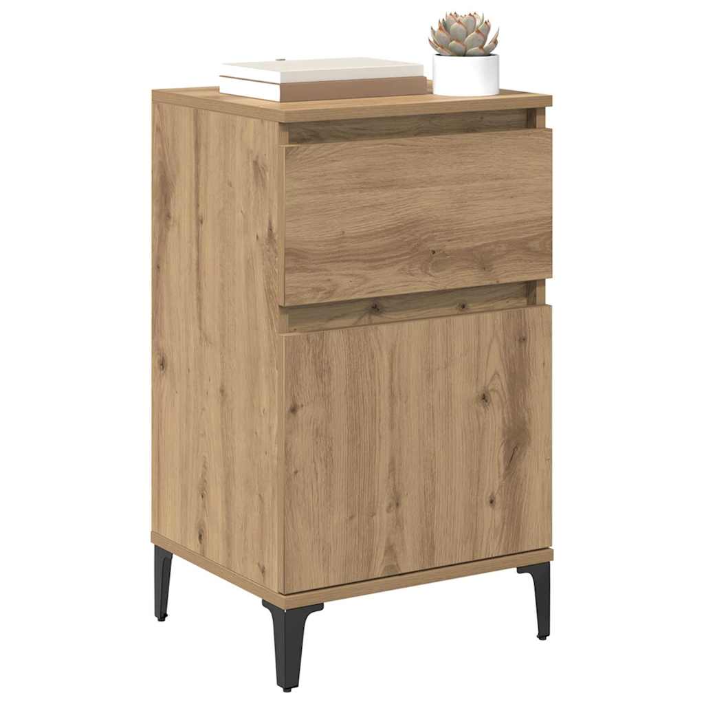 vidaXL Nachtkastje 2 pcs artisanaal eikenkleurig 40 x 35 x 70 cm