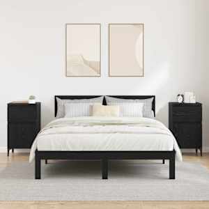 Noční skříňka 2 pcs Černý dub 40 x 35 x 70 cm kompozitní dřevo - obrázek 4