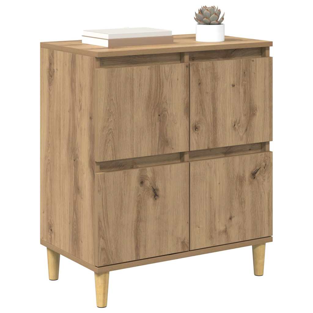 vidaXL Dressoir Artisan Eiken 60 x 35 x 70 cm Bewerkt hout
