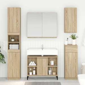 Omarica za umivalnik s polico Sonoma hrast 80 x 33 x 60 cm