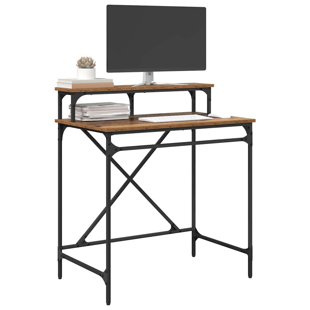 vidaXL Bureau Oud Hout 80 x 50 x 90 cm Bewerkt hout