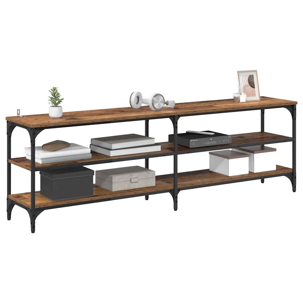 vidaXL TV-kast Oud Hout 160 x 30 x 50 cm Gemonteerd hout en ijzer
