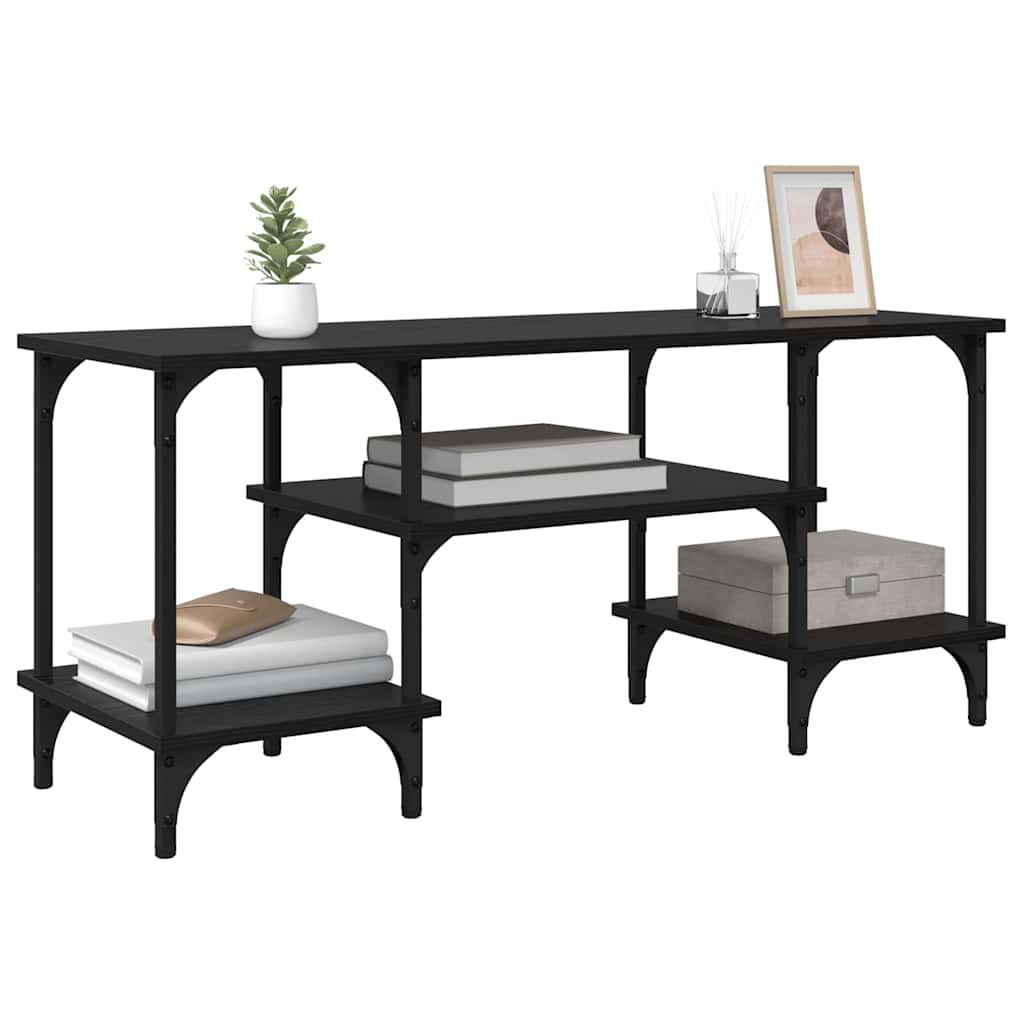 vidaXL TV-kast Zwart Eiken 102 x 35 x 45,5 cm Gemonteerd hout en ijzer