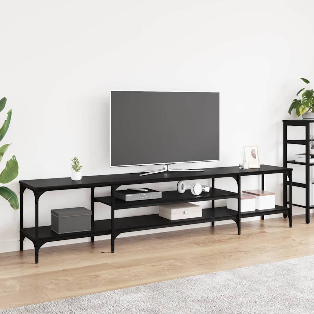 vidaXL Cabinet TV Stejar Negru 201 x 35 x 45 cm