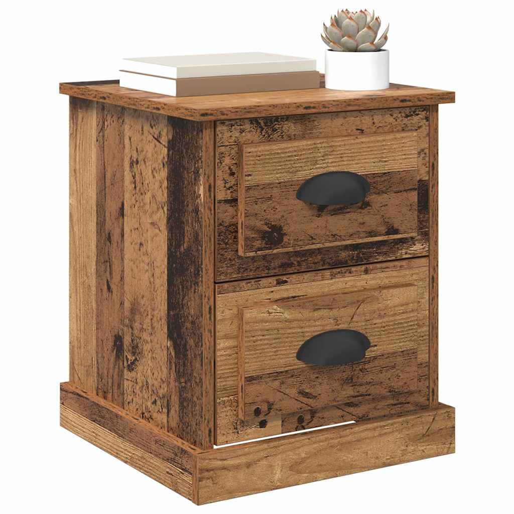 vidaXL Nachtkastje met lade Oud hout 39 x 39 x 47.5 cm Bewerkt hout