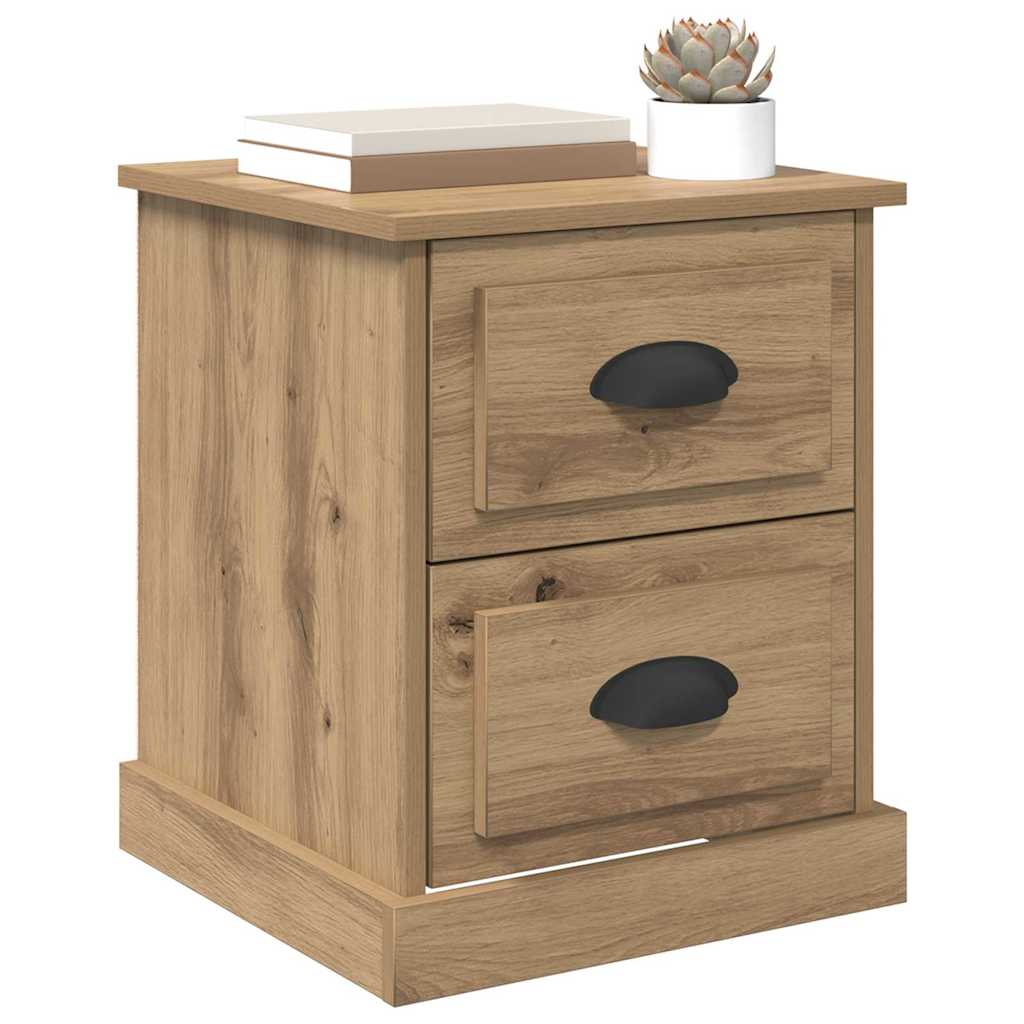 vidaXL Nachtkastje met lade artisanaal eikenkleurig 39 x 39 x 47.5 cm