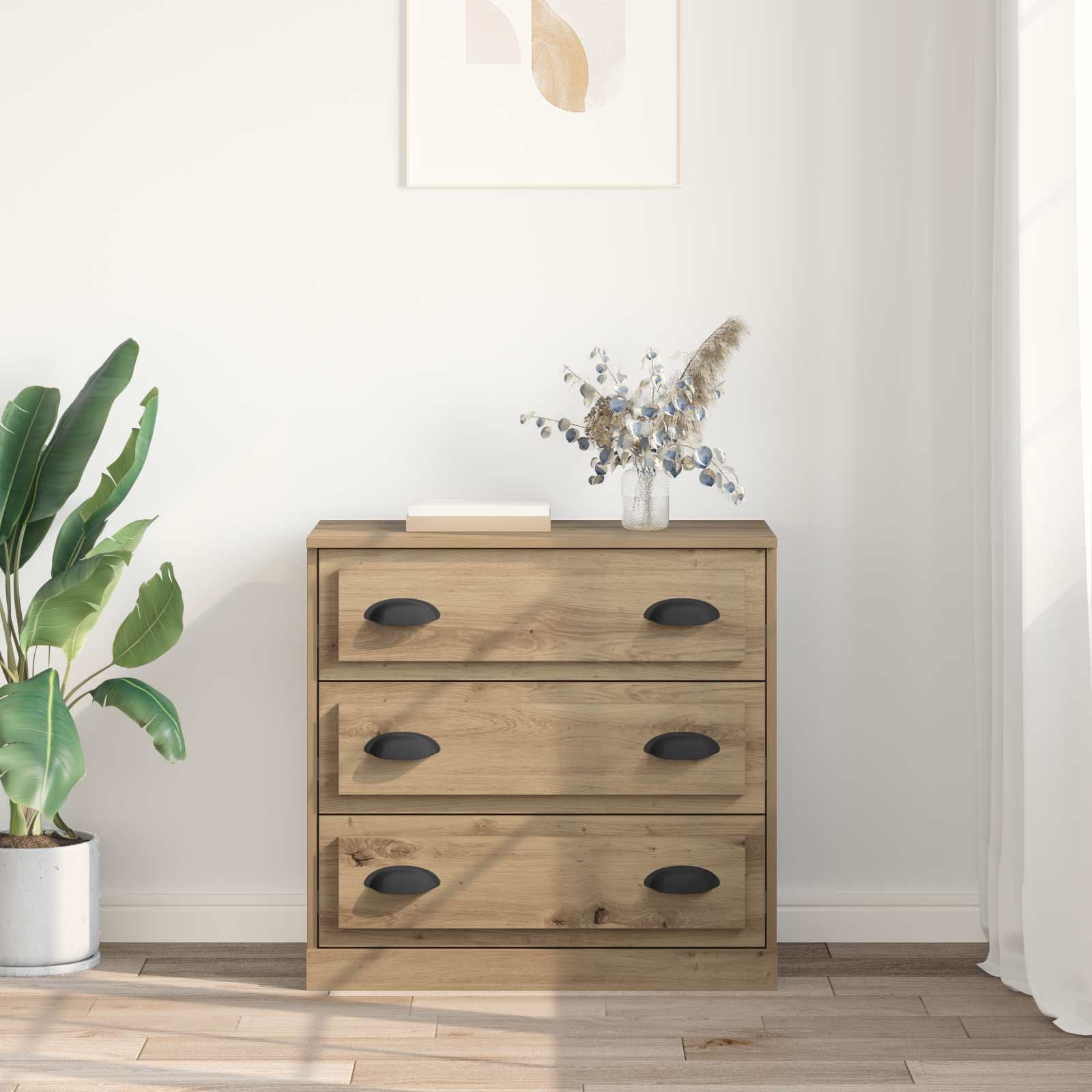 Servírovací skříň Artisanový dub 70 x 35,5 x 67,5 cm - obrázek 4