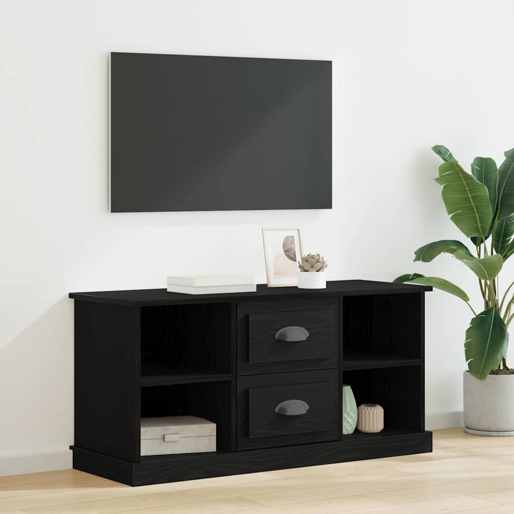 vidaXL Cabinet TV Stejar Negru 99,5 x 35,5 x 48 cm Lemn compozit