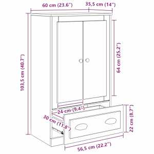 Vysoký bufet Artisanový dub 60 x 35,5 x 103,5 cm - obrázek 12