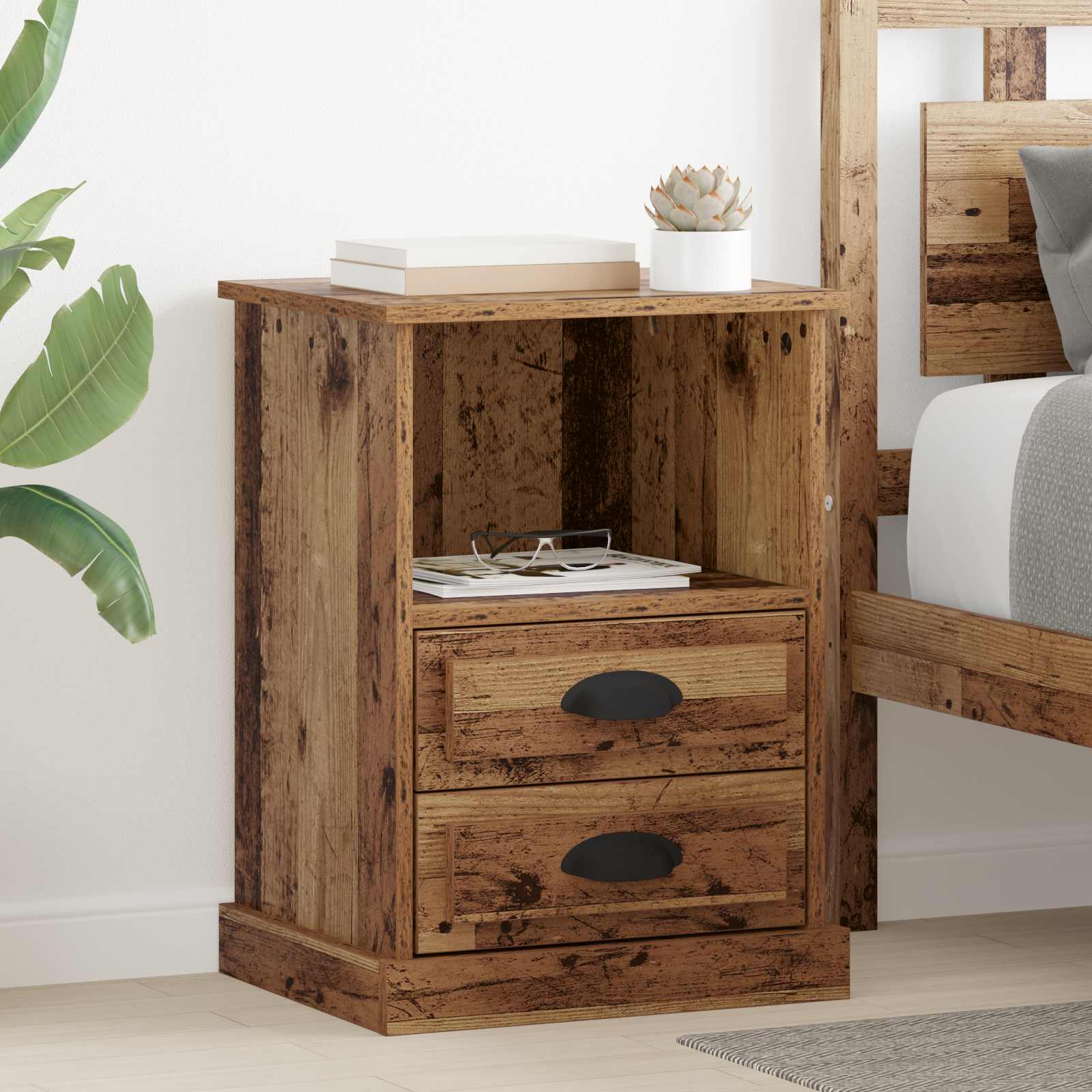 vidaXL Dulap de noapte Lemn vechi 36 x 43 x 60 cm Lemn compozit