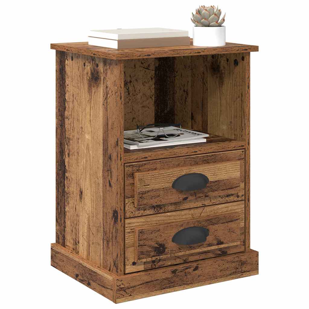 vidaXL Nachtkastje 2 pcs Oud hout 43 x 36 x 60 cm Bewerkt hout