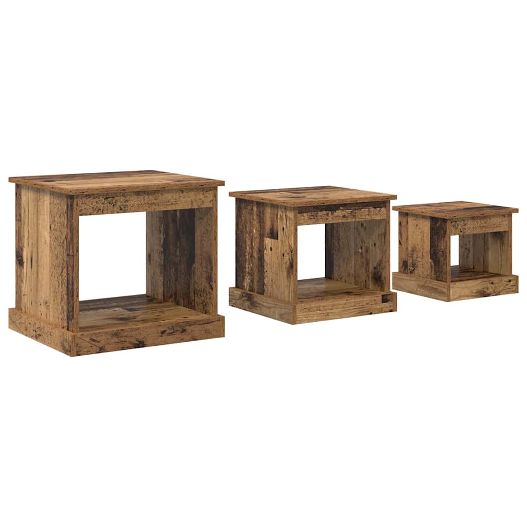Thumbnail - vidaXL Couchtisch 3 pcs Altholz Holzwerkstoff