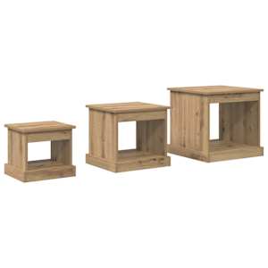 Konferenční stolek 3 pcs Artisanový dub 48 x 45 x 45 cm - obrázek 7