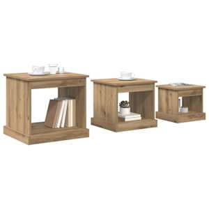 Konferenční stolek 3 pcs Artisanový dub 48 x 45 x 45 cm - obrázek 3