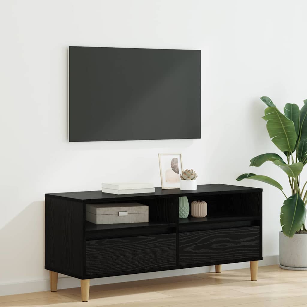 vidaXL Cabinet TV Stejar Negru 100 x 34,5 x 44,5 cm Lemn compozit