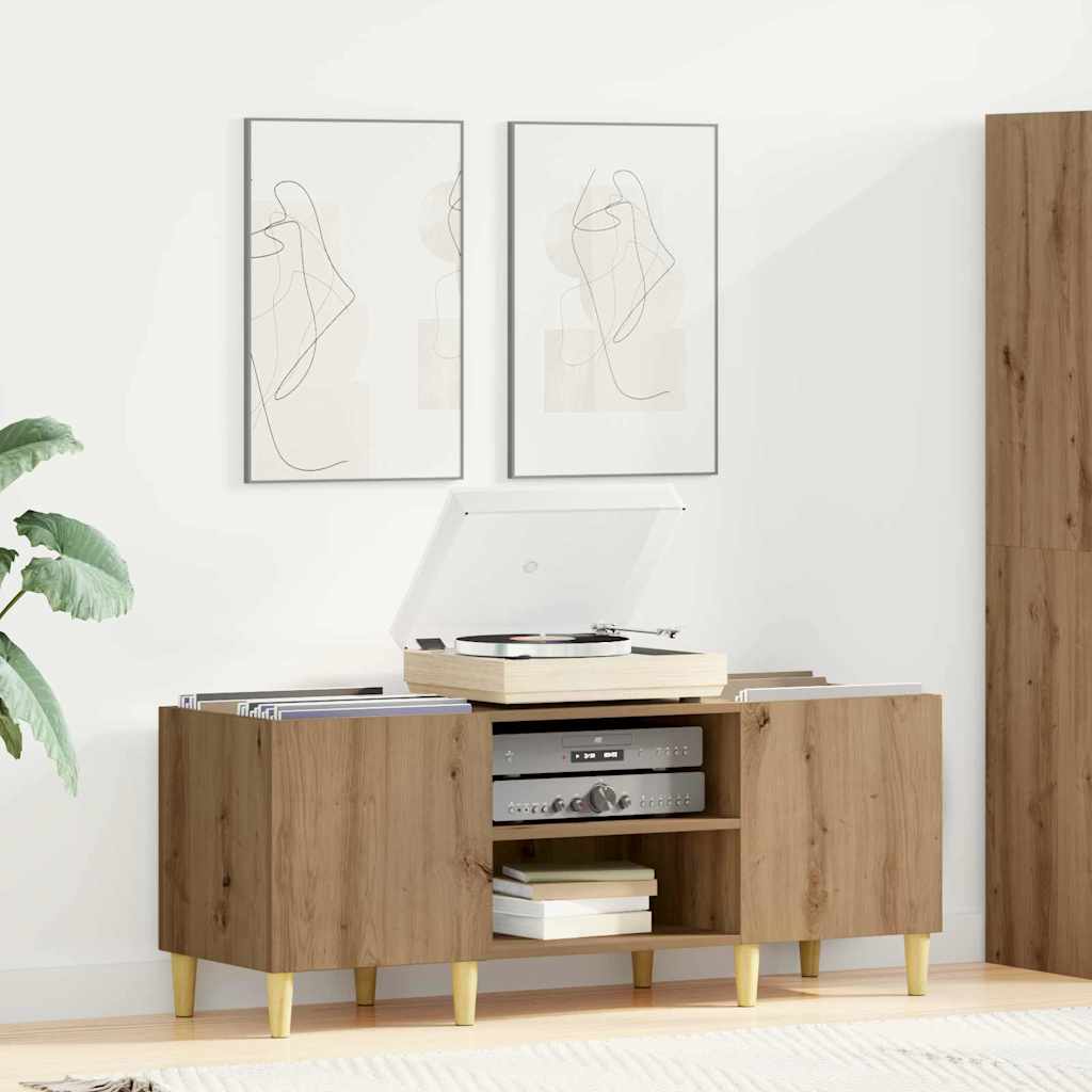 vidaXL Dulap pentru discuri de vinil Stejar Artizanal 121 x 38 x 48 cm