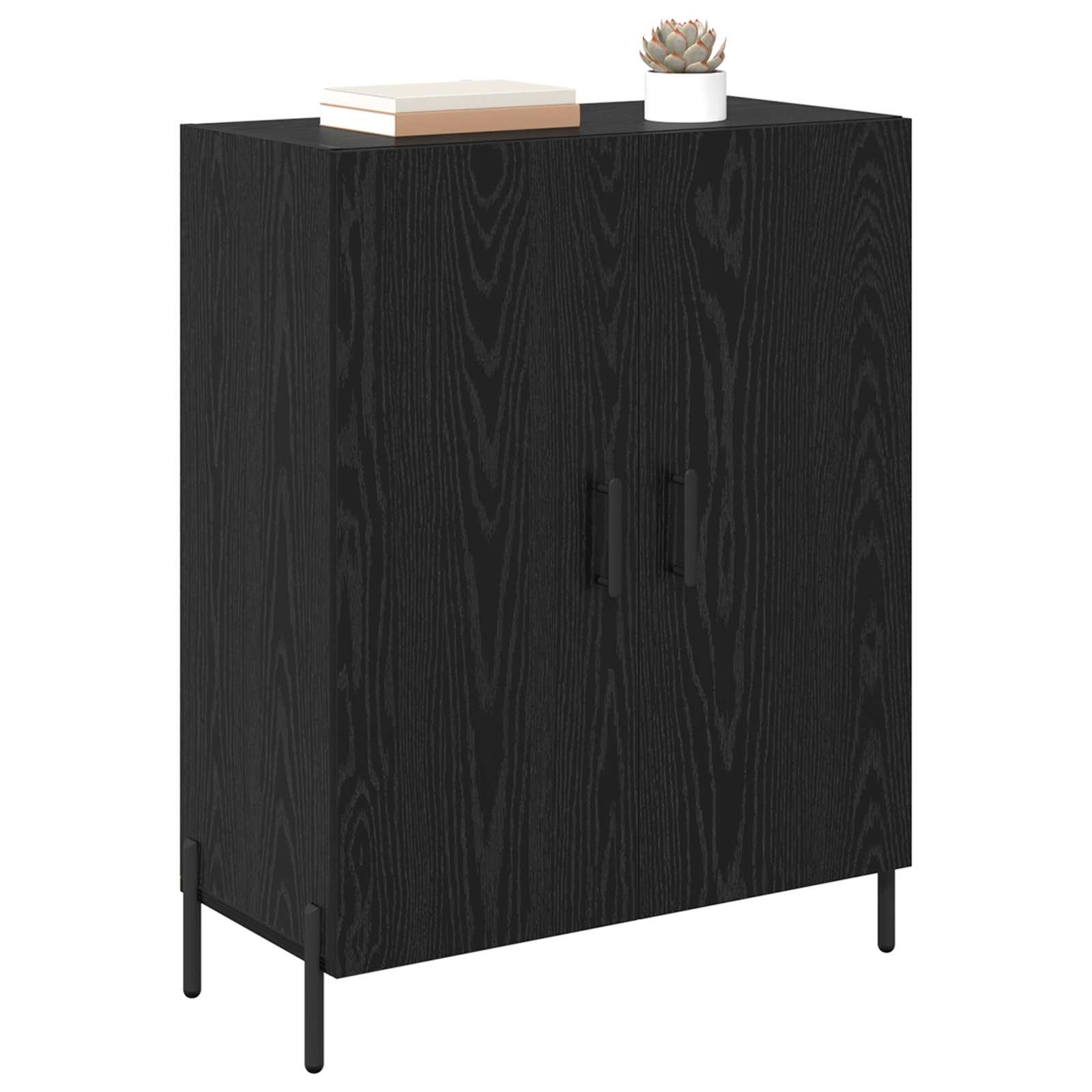 Servírovací skříň Černý dub 69,5 x 34 x 90 cm kompozitní dřevo - obrázek 3