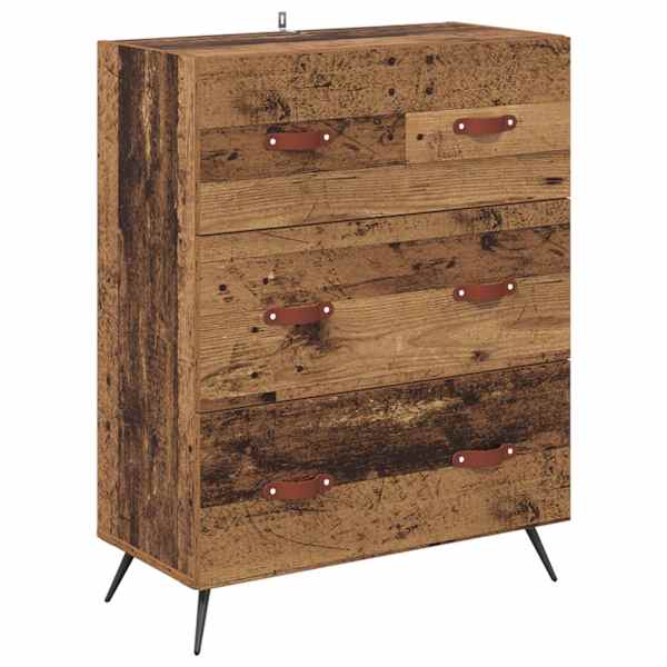 vidaXL &Otilde;hupoli sahtliga Vana puit 69,5 x 34 x 90 cm T&ouml;&ouml;deldud puit