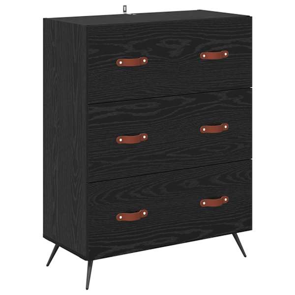 vidaXL &Otilde;hupoli sahtliga Must Tamm 69,5 x 34 x 90 cm T&ouml;&ouml;deldud puit