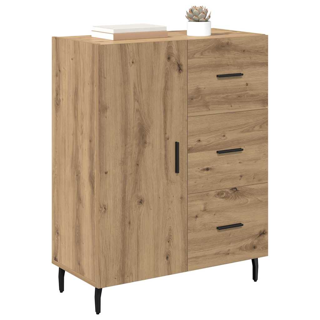 vidaXL Dressoir met lade Artisan Eiken 69,5 x 34 x 90 cm