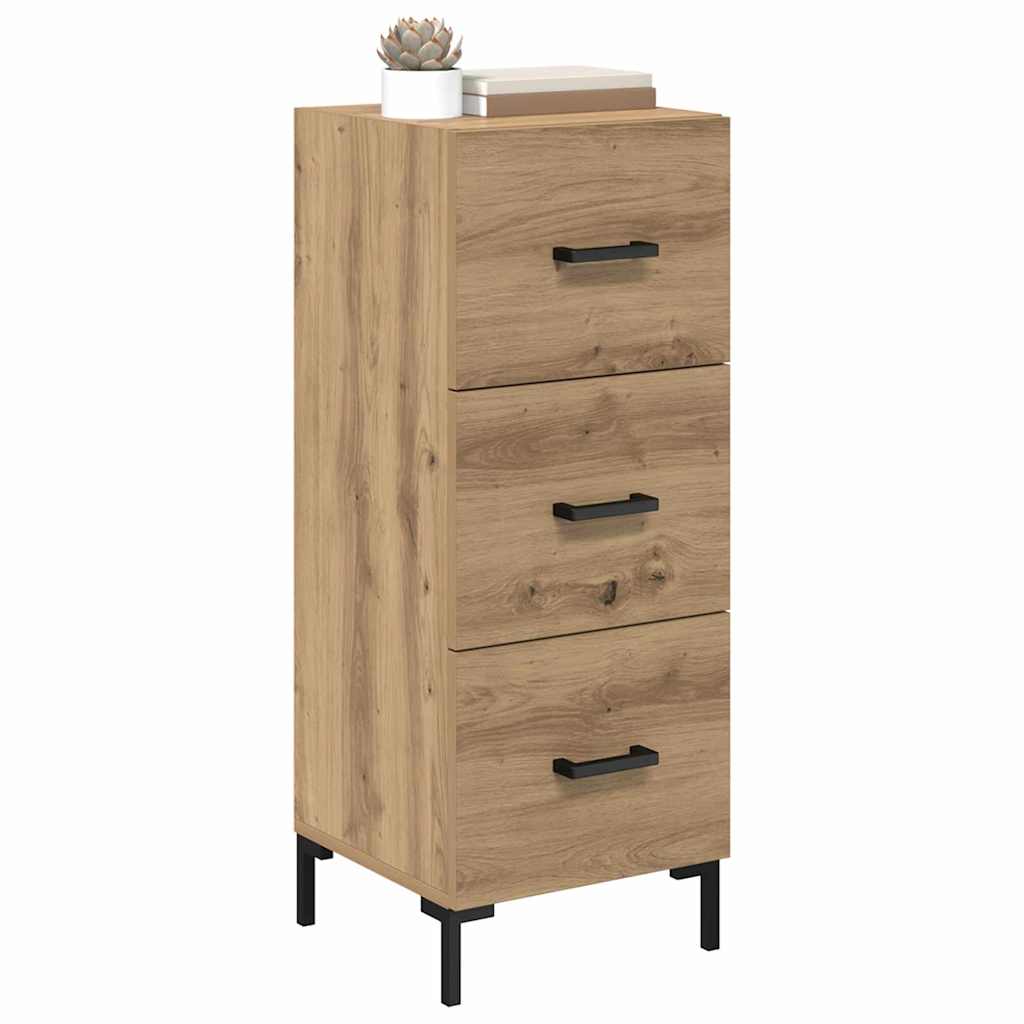 vidaXL Dressoir met lade Artisan Eiken 34,5 x 34 x 90 cm Bewerkt hout