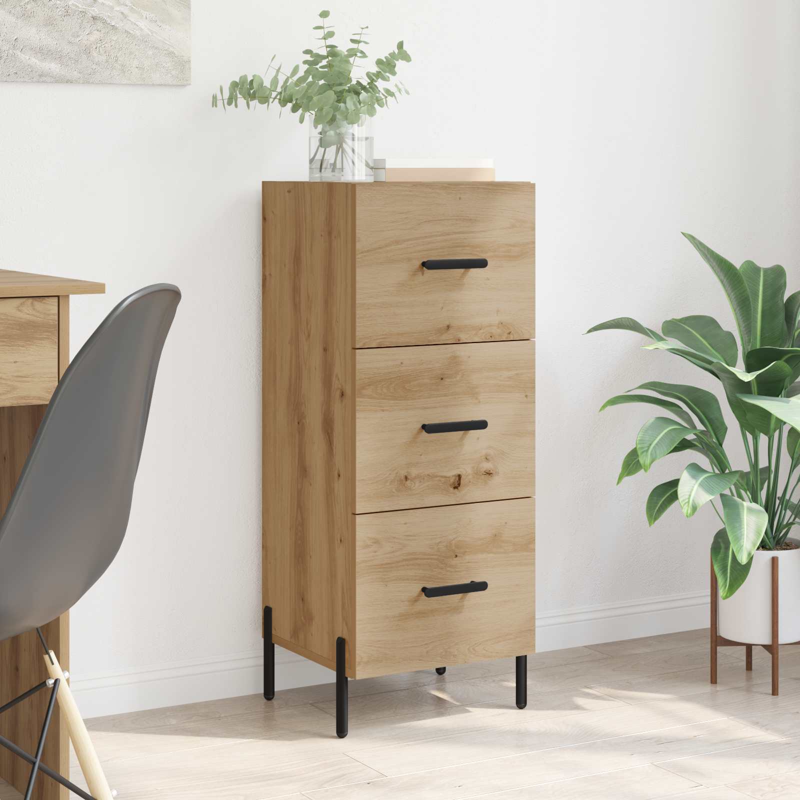 vidaXL Bufet stejar artizanal 34 x 34.5 x 90 cm Lemn compozit