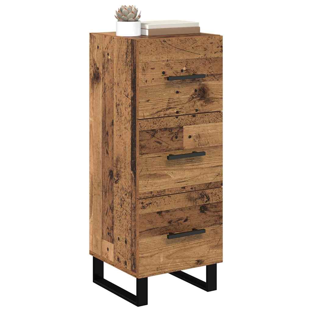 vidaXL Dressoir Oud Hout 34,5 x 34 x 90 cm Gemonteerd hout en ijzer