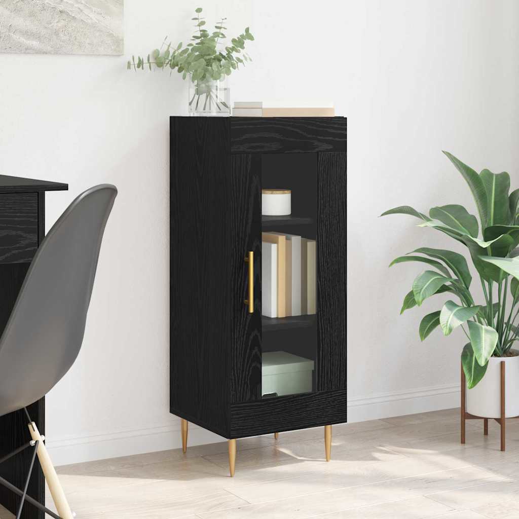 vidaXL Bufet Stejar negru 34 x 34.5 x 90 cm Lemn compozit