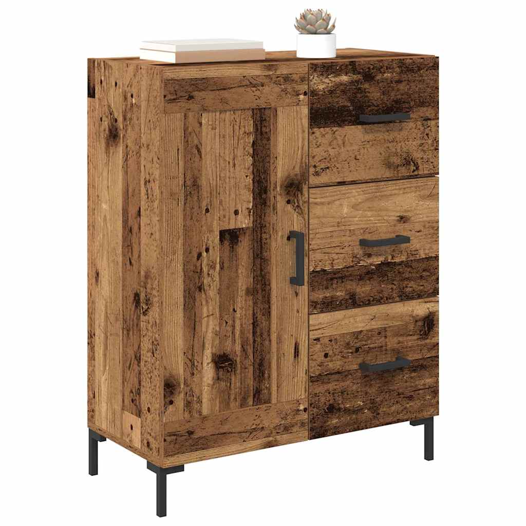 vidaXL Dressoir met lade Oud hout 69.5 x 34 x 90 cm Bewerkt hout