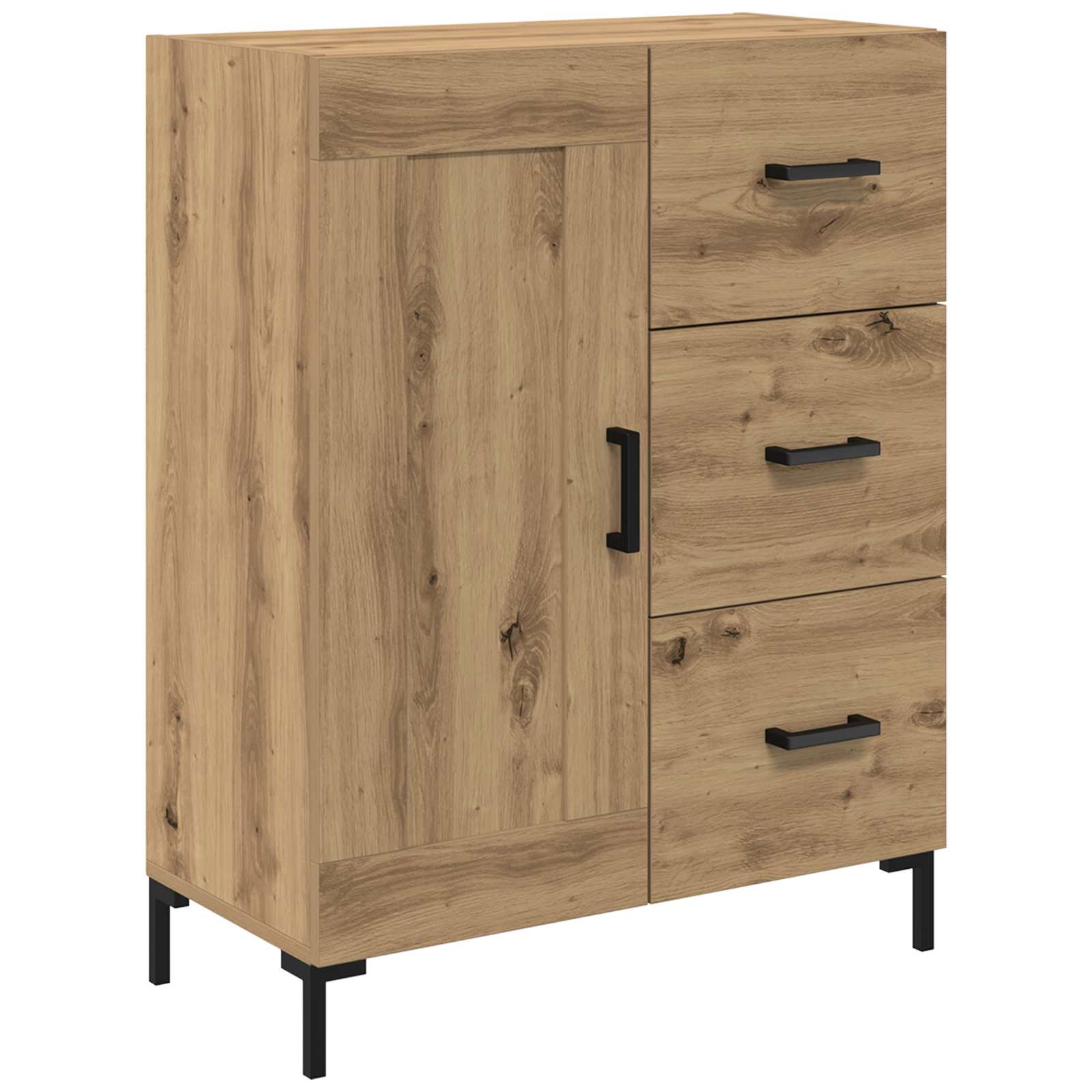 Strani šal artisan hrast 69,5 x 34 x 90 cm Konstruiran les - slika 2