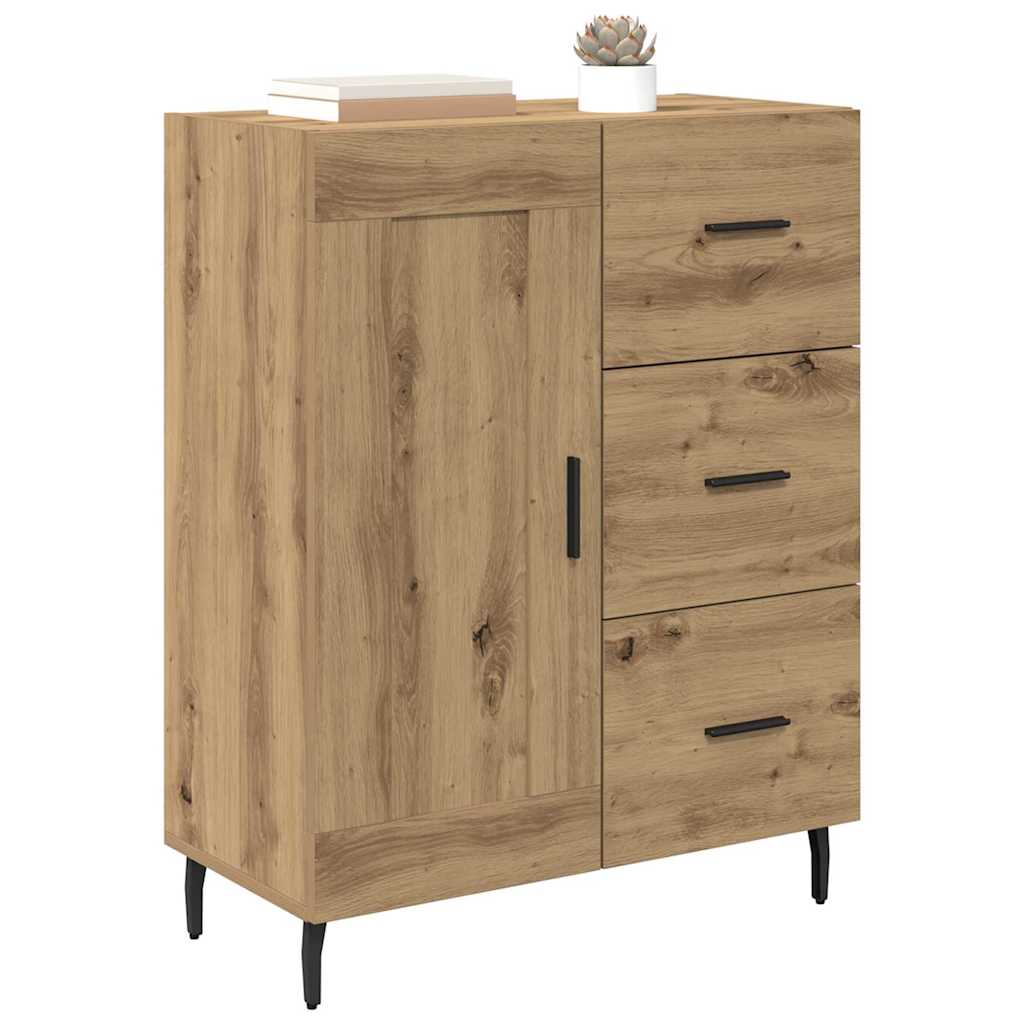 vidaXL Dressoir met lade Artisan Eiken 69,5 x 34 x 90 cm